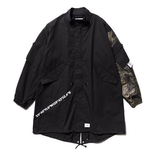 WTAPS W51 Jacket Letters Printed Camouflage Long Jacket Unisex Black 201WVDT-JKM01