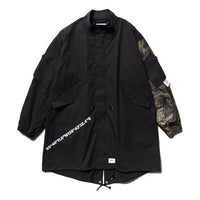 WTAPS W51 Jacket Letters Printed Camouflage Long Jacket Unisex Black 201WVDT-JKM01