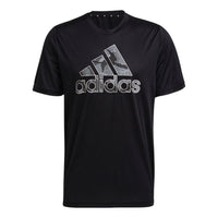 adidas Alphabet Large Logo Printing Round Neck Short Sleeve Black GP2659