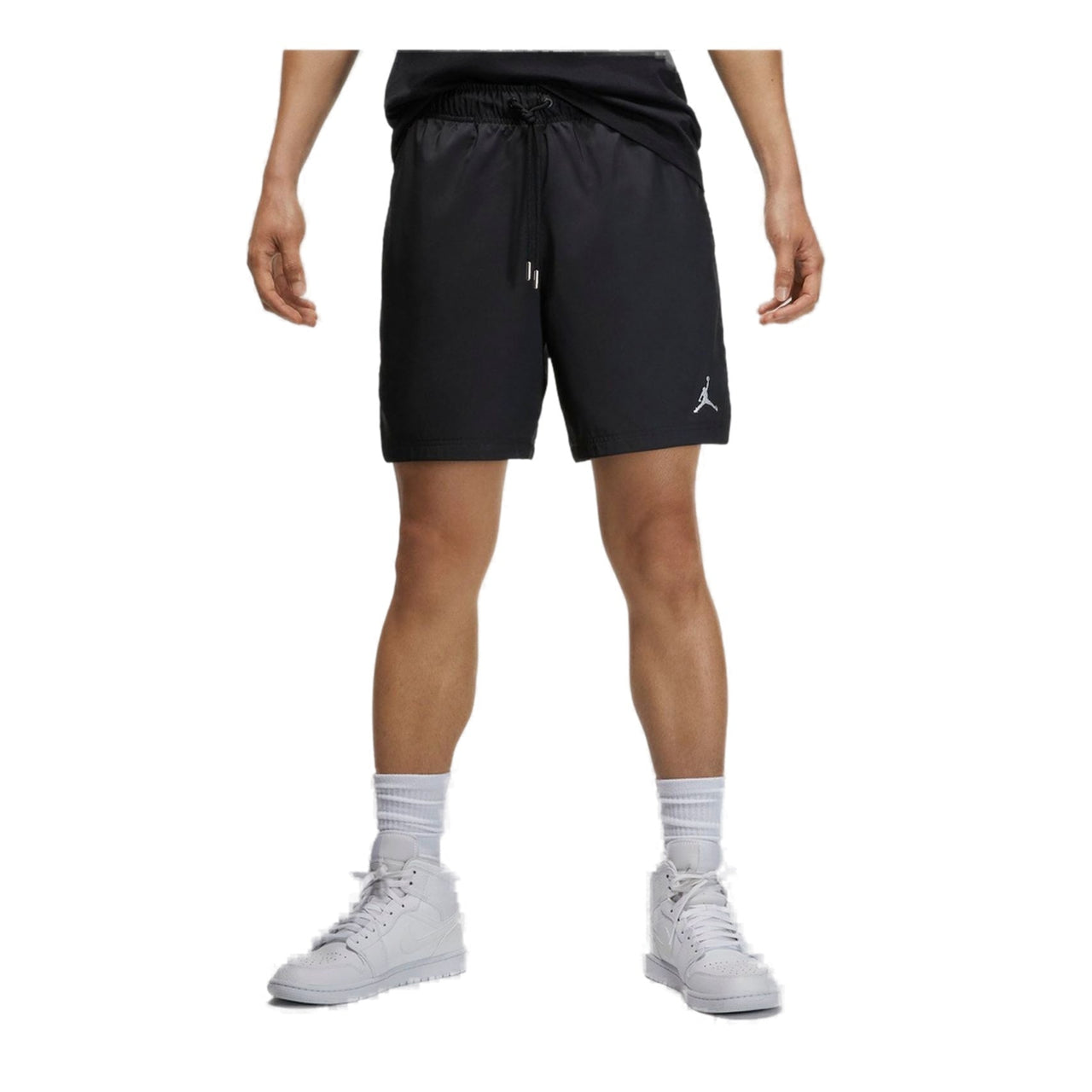 Men's Air Jordan Logo Printing Lacing Black Straight Shorts DM1373-010