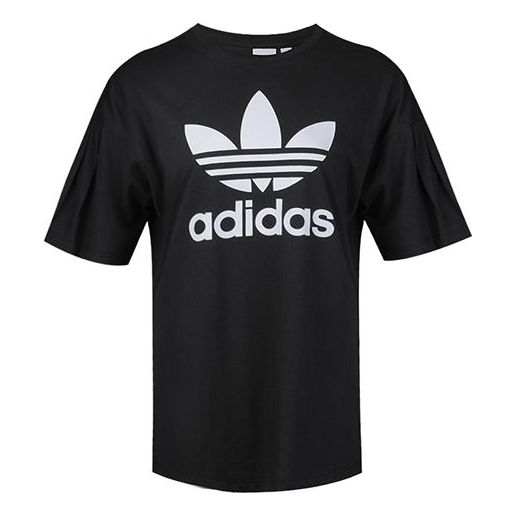 (WMNS) adidas originals logo T-shirt 'Black White' EC1884