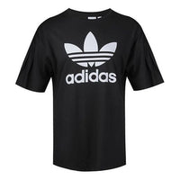 (WMNS) adidas originals logo T-shirt 'Black White' EC1884