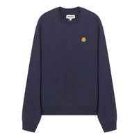 Men's KENZO SS21 Embroidered Round Neck Long Sleeves Navy Blue FB55SW0034ML-76