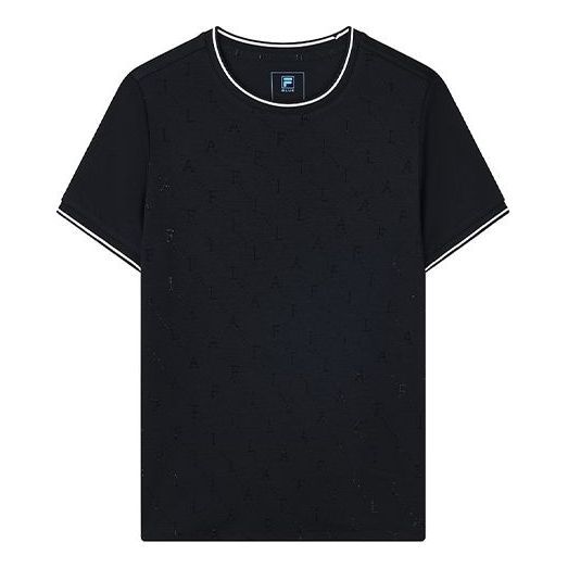 (WMNS) FILA LogoLetter Print Crewneck Short Sleeve Legend Blue F11W132113F-NV