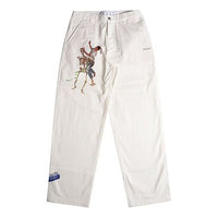 Off-White Printing Straight Long Pants Loose Fit White OMCA153F20FAB0010110