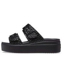 (WMNS) Crocs Brooklyn Croco Shine Buckle 'Black' 209361