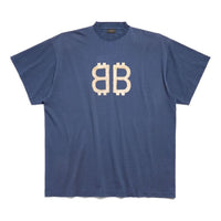 Balenciaga Crypto Oversized T-shirt 'Blue' 739028TOVU64108