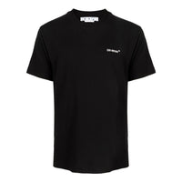 Men's Off-White FW22 Logo Printing Round Neck Pullover Short Sleeve Black T-Shirt OMAA027F22JER0081001