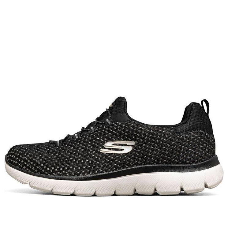 (WMNS) Skechers Summits Low-Top Black/Silver 149204-BKSL