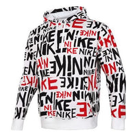 Nike Athleisure Casual Sports Graffiti LOGO Fleece Lined hooded Pullover Printing Colorblock DA0062-657