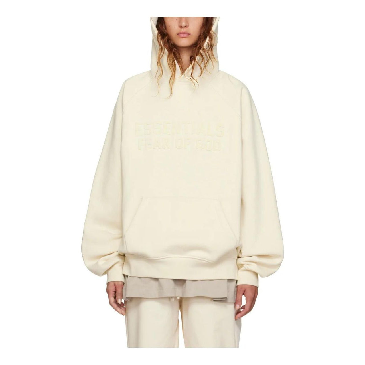 (WMNS) Fear of God Essentials FW22 Raglan Hoodie 'Egg Shell' FOG-FW22-575