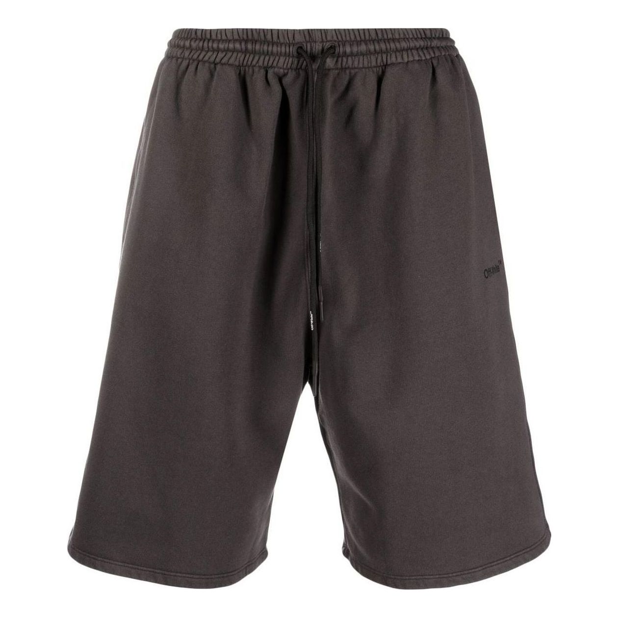 Men's Off-White Logo Printing Pattern Elastic Waistband Straight Shorts Brown OMCI013S22FLE00310101010