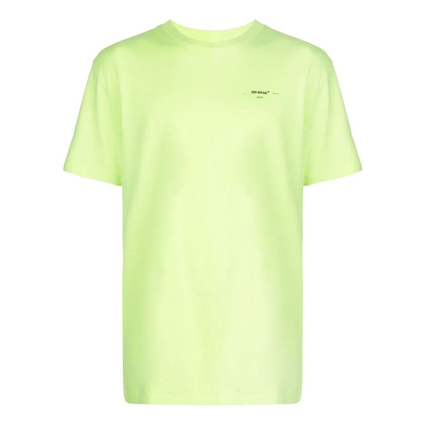 Off-White Small Logo Round Neck Short Sleeve Green OMAA027R201850176210