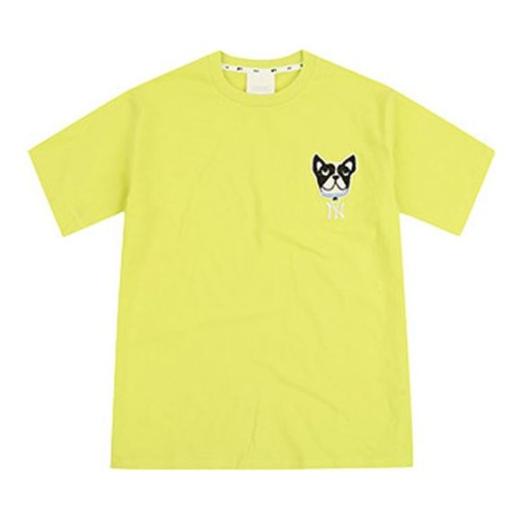 MLB New York Yankees Cartoon Series Basic Embroidered Sports Short Sleeve Unisex Yellow 31TSTF931-50Y