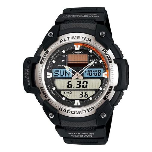 Casio Retro Fashion Waterproof Analog-Digital Watch 'Black Silver Blue' SGW-400H-1BJH