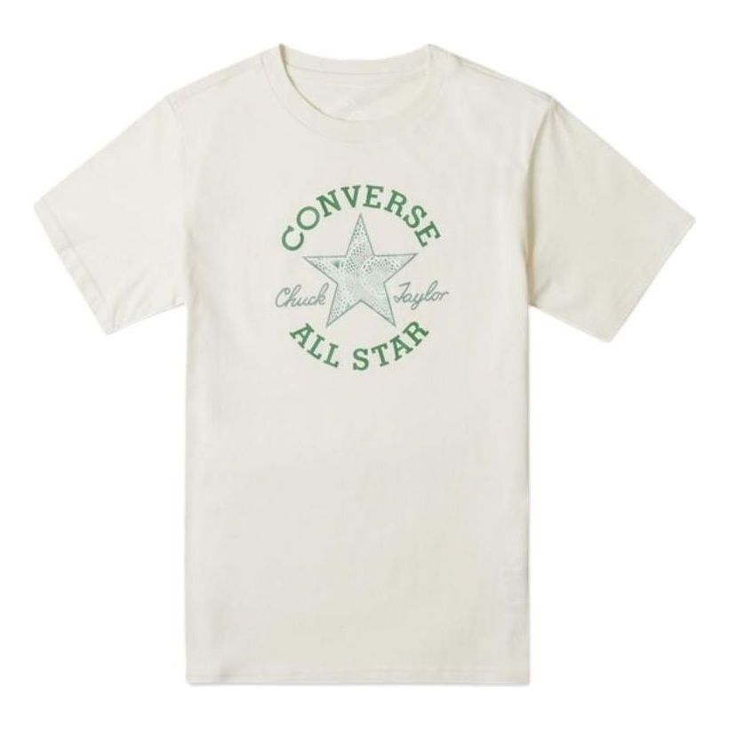(WMNS) Converse Chuck Patch Infill T-Shirt Asia Sizing 'White Green' 10026362-A04