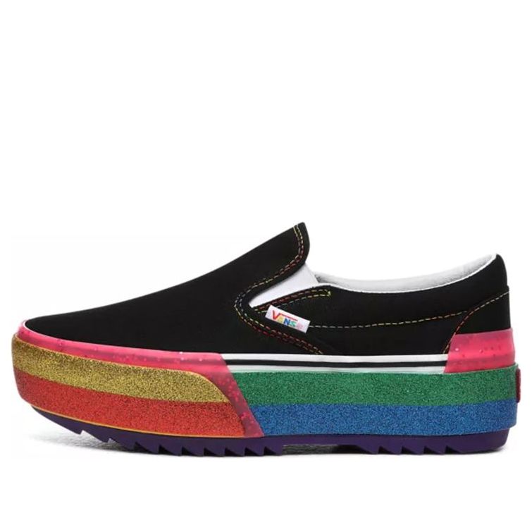 Vans Classic Slip-On Stacked Platform 'Glitter - Black Rainbow' VN0A4TZVWW1
