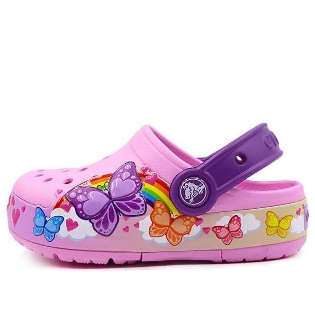 (PS) Crocs Funny Butterfly Outdoor Flat Heel Sports Pink Sandals 205649-6I2