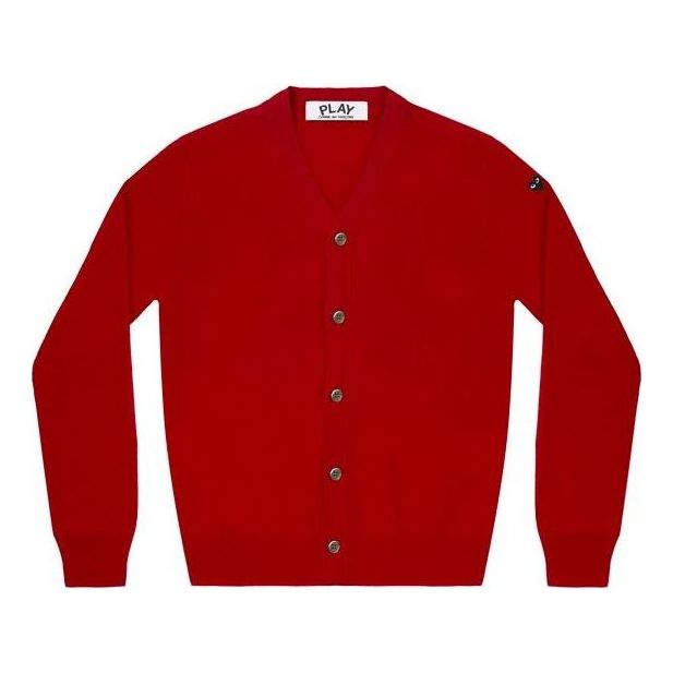 COMME des GARCONS PLAY Cardigan Black Sleeve Emblem 'Red' AZ-N046-051-4