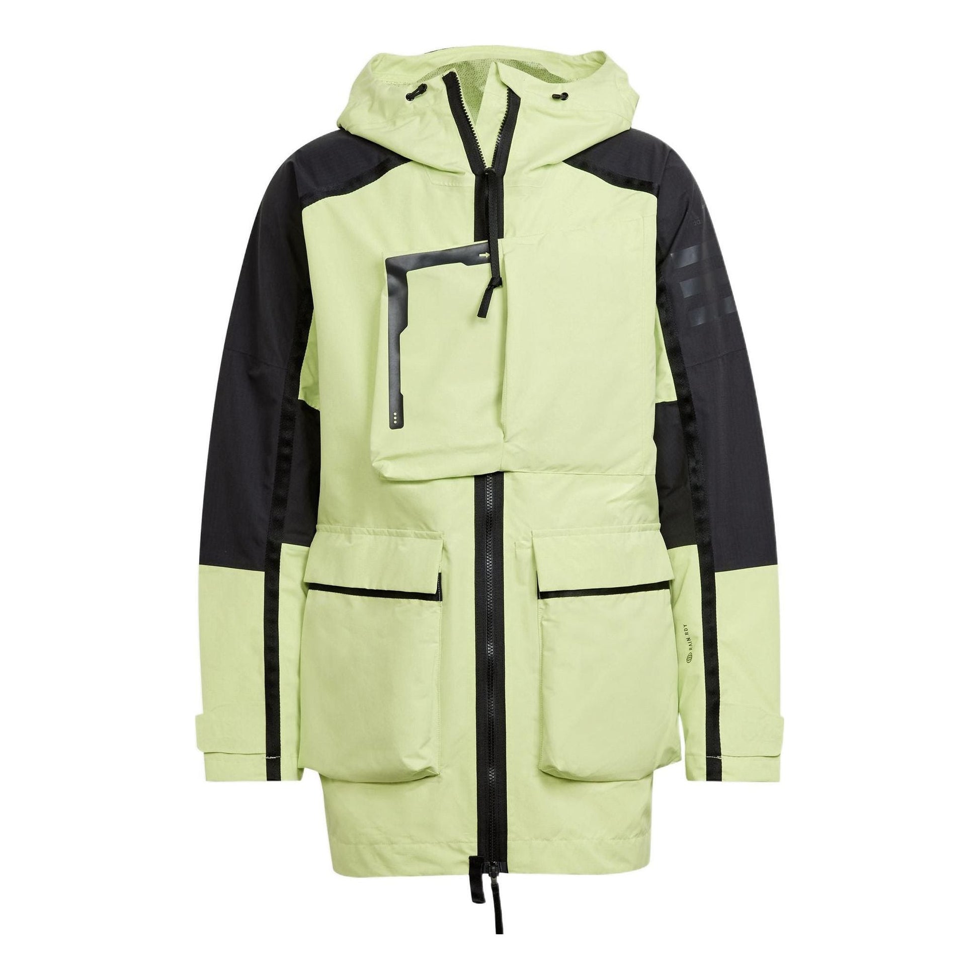 adidas Contrast Color Stitching Sports Hooded Jacket Green H48578