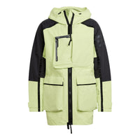 adidas Contrast Color Stitching Sports Hooded Jacket Green H48578