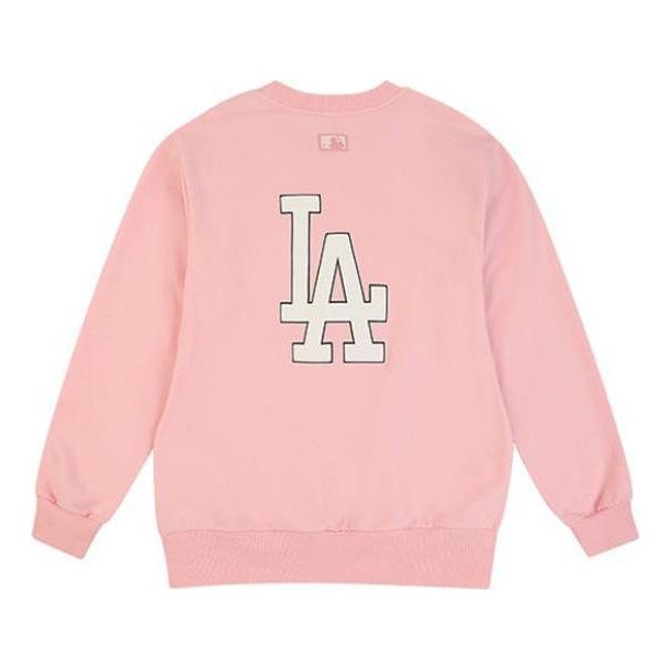 MLB Los Angeles Dodgers Loose Athleisure Casual Sports Round Neck Long Sleeves Unisex Pink 31MT03011-07P
