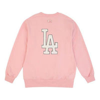 MLB Los Angeles Dodgers Loose Athleisure Casual Sports Round Neck Long Sleeves Unisex Pink 31MT03011-07P