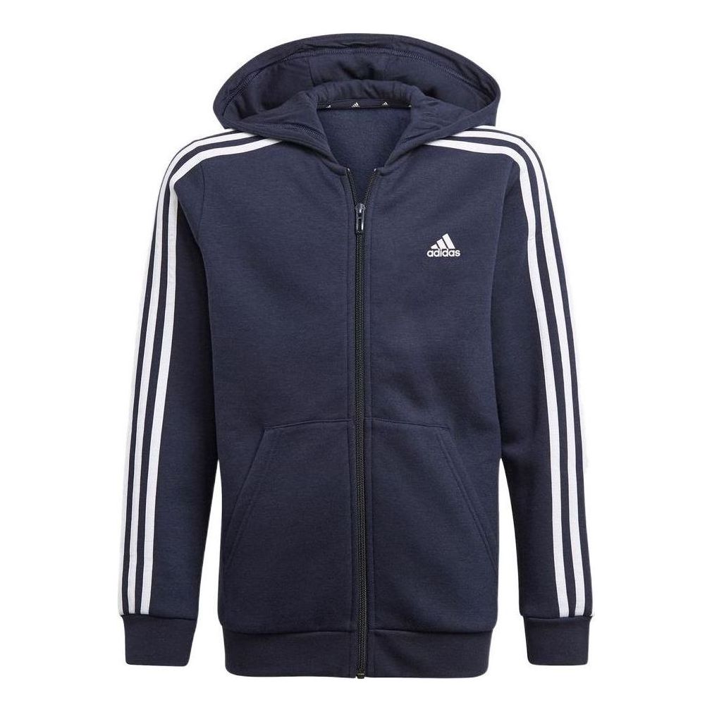 (GS) adidas Essentials 3-Stripes Hoodie Asia Sizing 'Blue White' GQ8902