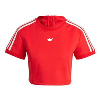 (WMNS) adidas Blue Version Crop Tee 'Red' IB4549