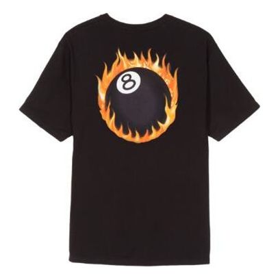 Stussy Fireball Tee Printing Short Sleeve Unisex Black 1904225-1