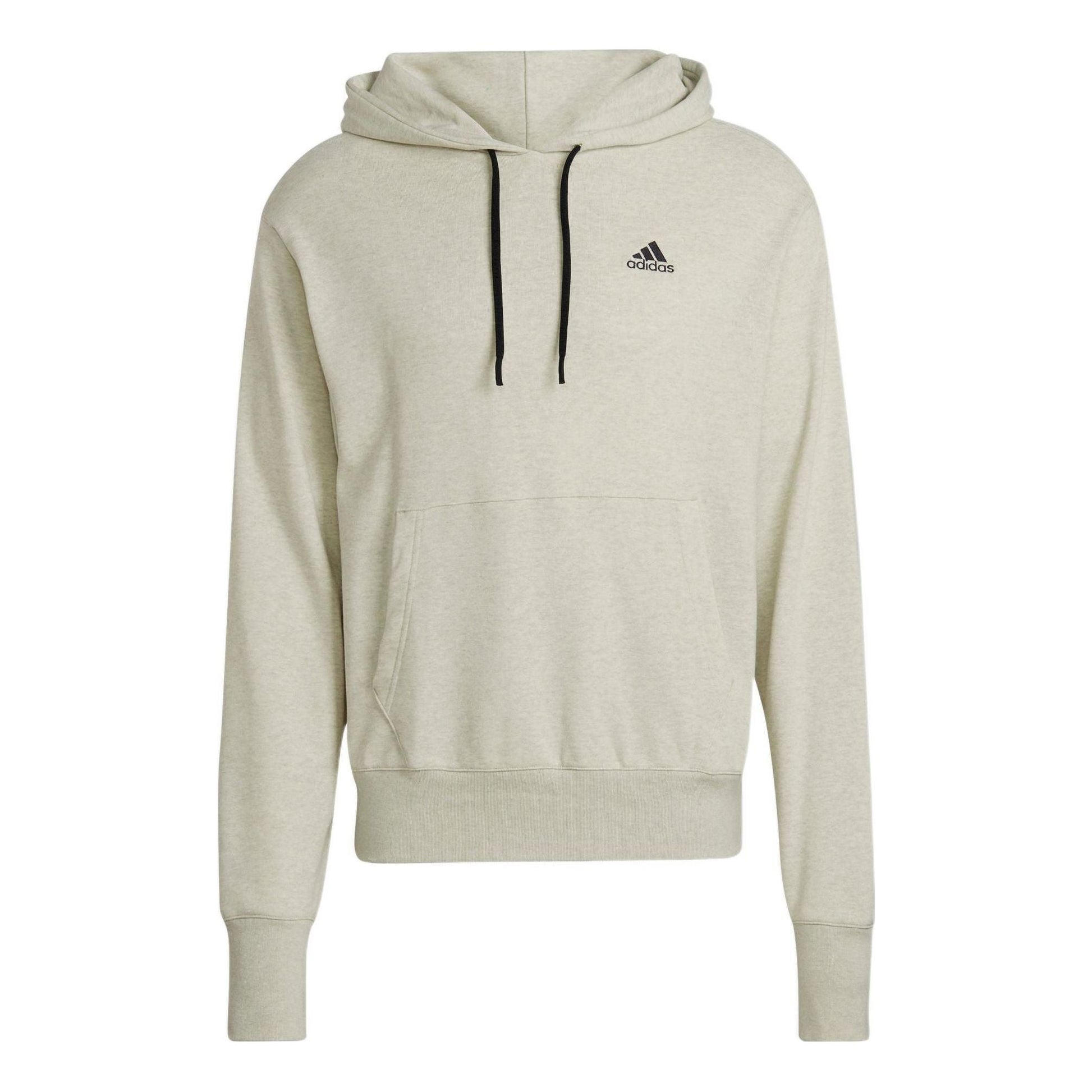 Men's adidas Botandye Solid Color Logo Loose Athleisure Casual Sports Pullover Light Khaki HF4500