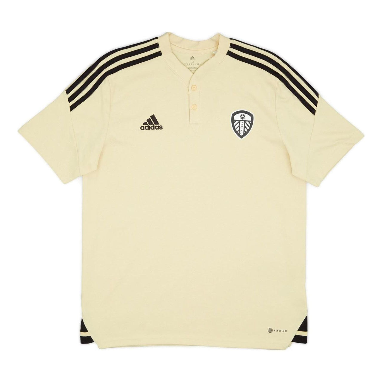 adidas 2022-23 Leeds United Polo Shirt Asia Sizing 'Beige Black' HD4721