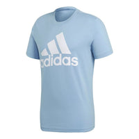 adidas Sports Logo Casual Breathable Short Sleeve Sky Blue CD2818