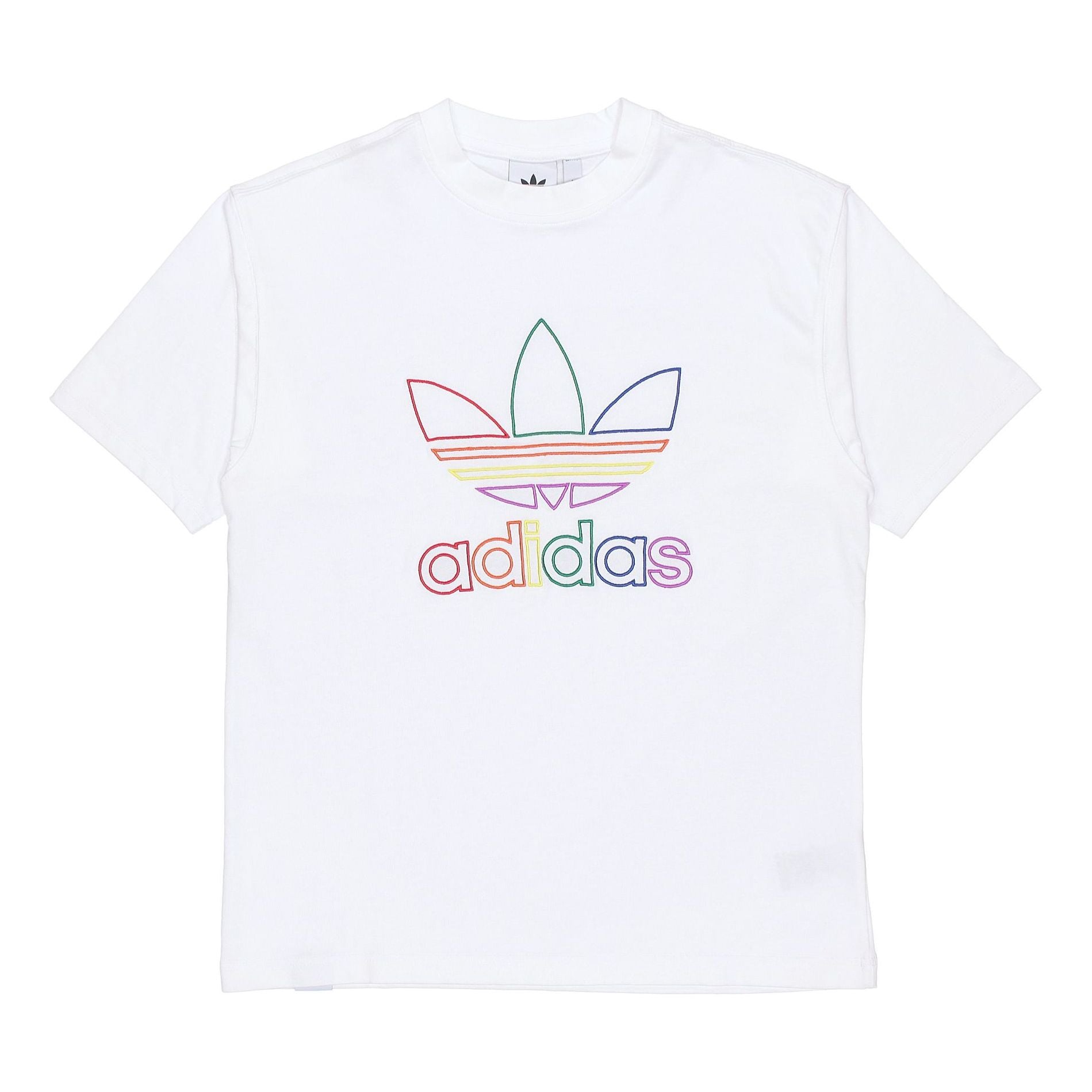 adidas originals Pride Tee Rainbow Logo Short Sleeve White FI0882