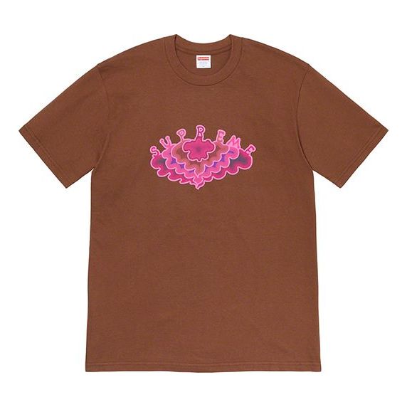Supreme SS19 Cloud Tee clouds Pattern Short Sleeve Unisex Brown SUP-SS19-10507