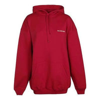 (WMNS) Balenciaga SS21 Logo Medium Fit Hoodie 'Red' 578135TIV846295