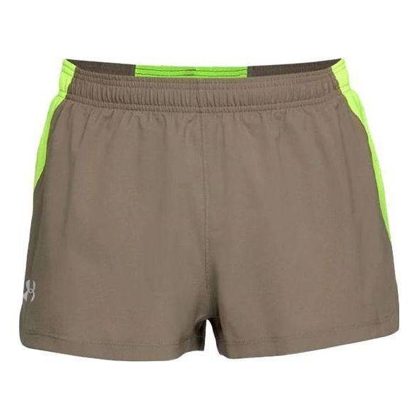 Under Armour Launch SW Split Shorts 'Brown Neon Green' 1326570-221