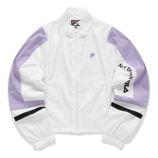 Fila FUSION Contrasting Colors Woven Sports Loose Jacket White T11W121704F-WT