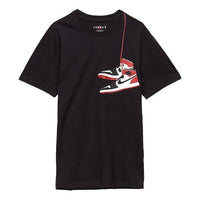 Air Jordan Casual Solid Color Round Neck Printing Short Sleeve Black CZ0432-010