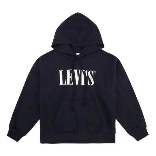 (WMNS) Levi's Loose Casual Hoodie 'Black' 85280-0016