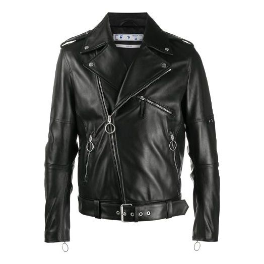 Men's Off-White Asymmetric Black Jacket OMJG011E20LEA0011001