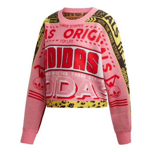 (WMNS) adidas originals Sweatshirt Alphabet Sports Round Neck Multicolor ED7648