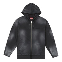 Supreme FW18 Bleached Zip Up Sweatshirt Black SUP-FW18-784