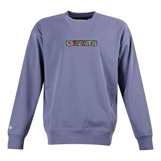 Converse Embroidered Workmark Fleece Crew Asia Sizing 'Purple' 10023777-A02