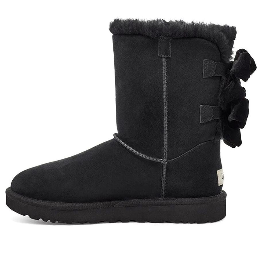 (WMNS) UGG Bailey Bow Velvet Snow Boots Black 1118854-BLK