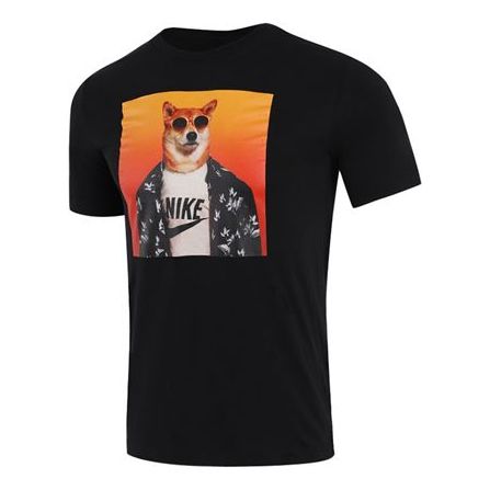 Nike Printing Round Neck Sports Sleeve Black CT6313-010