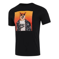 Nike Printing Round Neck Sports Sleeve Black CT6313-010