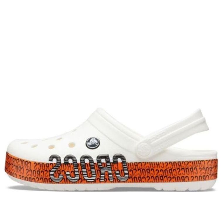 Crocs Crocband Logo Motion Clog Unisex White Orange Sandals 'White Orange' 206381-127
