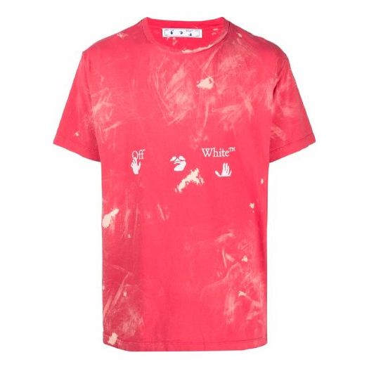 Off-White SS21 Logo Printing Short Sleeve Loose Fit Red OMAA027S21JER0012501