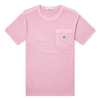 STONE ISLAND Washed Patch Pocket Tee Short Sleeve Pink 721520257-V0186